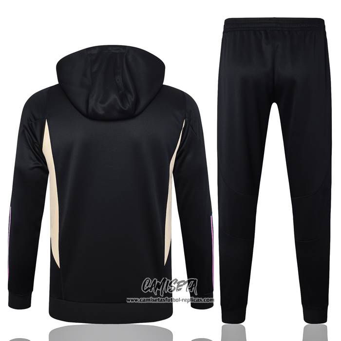 Chandal de Sudadera del Real Madrid 2023-2024 Nino Negro y Blanco